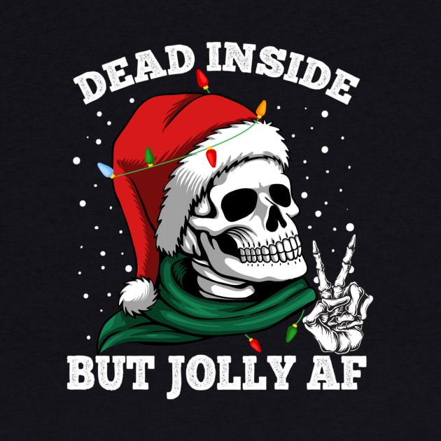 Dead Inside But Jolly Af Skull Santa Skeleton by fenektuserslda